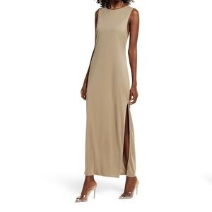 Open Edit Reversible Maxi Dress XS (tan)